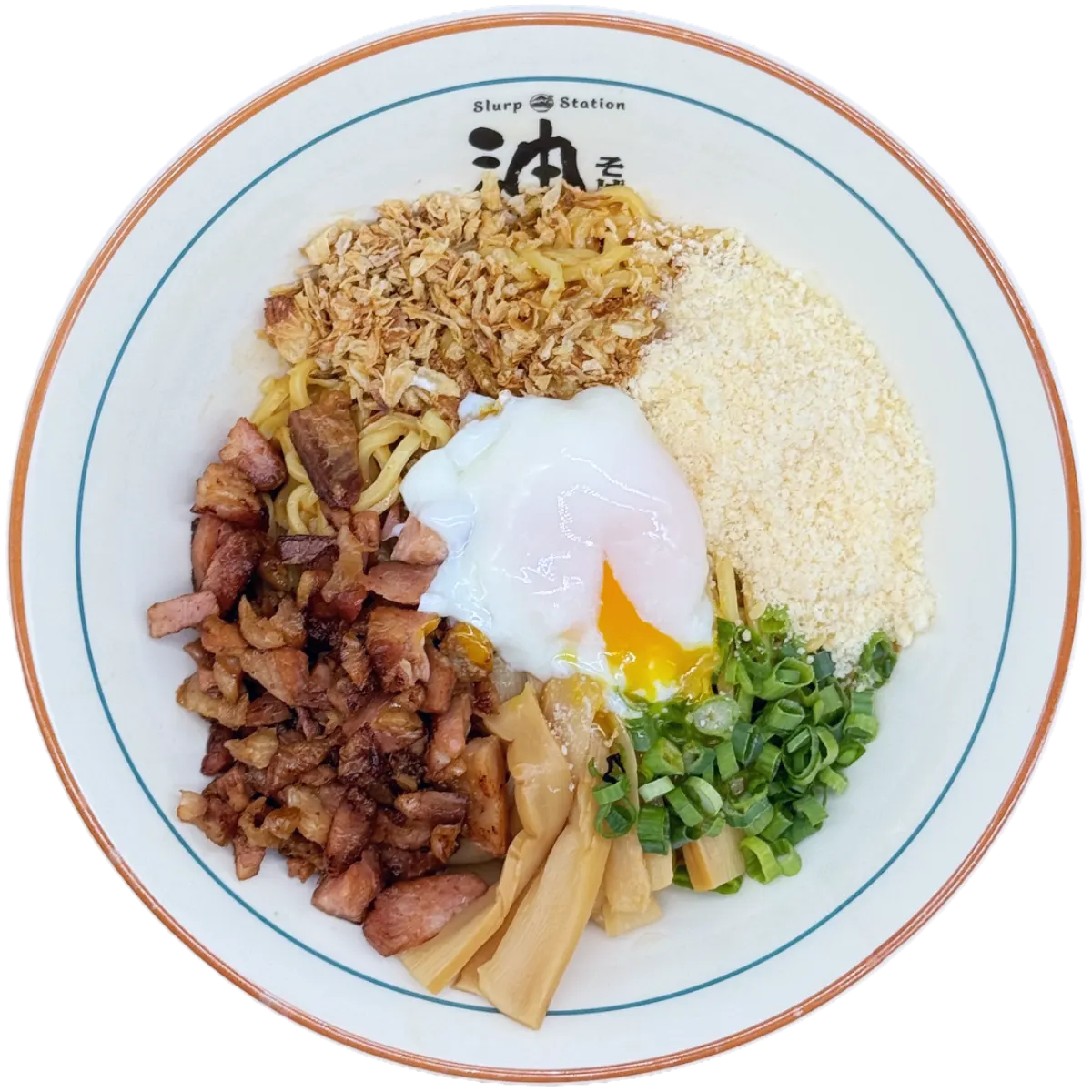 Tokyo Ganso aburasoba with parmesan and poached egg